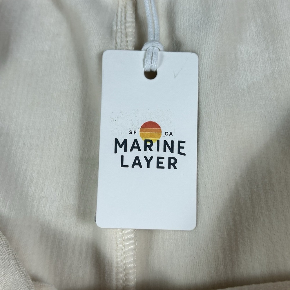 NEW Marine Layer Velour Corduroy Wide‎ leg Pants Womens Large Cream Comfort - Picture 4 of 12